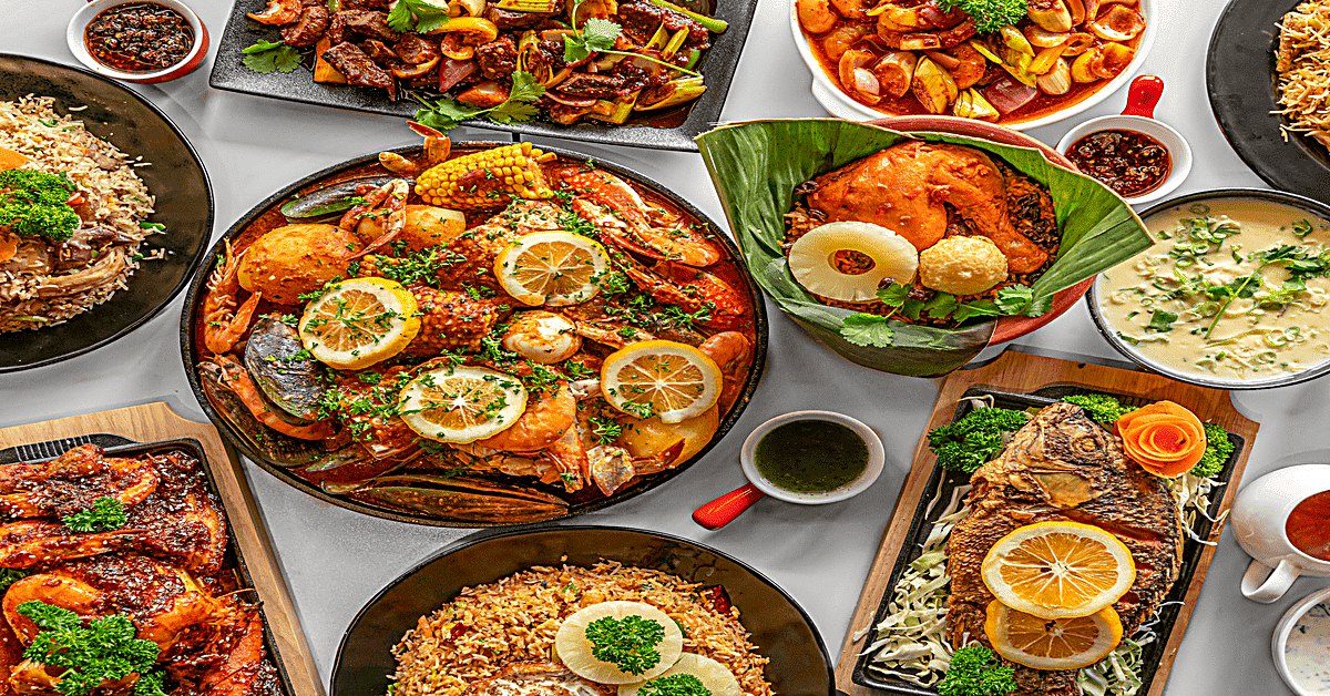 Grand Sri Lankan Seafood & Curry Feast Spread